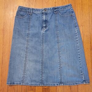 Eddie Bauer Denim A Line Midi Skirt Tall 16 Yellowstone Western 90s Y2K